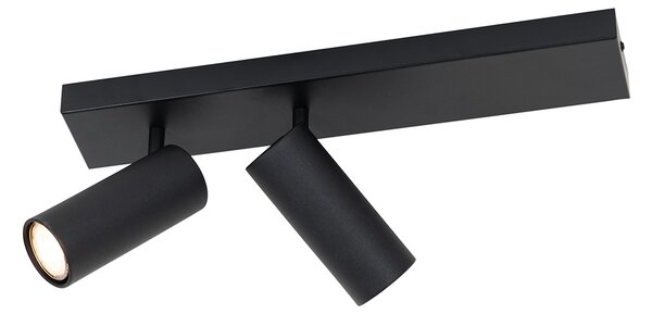 Pametna stropna svjetiljka crna s 2 svjetla, podesiva, uklj. 2 Wifi GU10 50mm - Renna