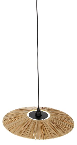 Rustikalna viseća svjetiljka crna s užadom 45 cm - Leia