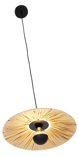 Rustikalna viseća svjetiljka crna s užadom 45 cm - Leia