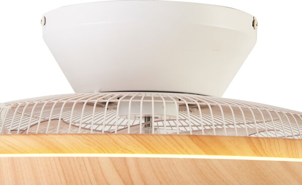 Ventilator za strop s uzorkom drva sa zvjezdanim efektom 60 cm uklj. LED prigušiv s daljinskim upravljačem - Climo