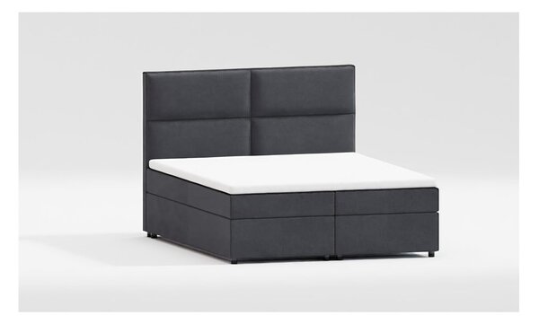 Sivi boxspring krevet s prostorom za pohranu 200x200 cm – Ropez