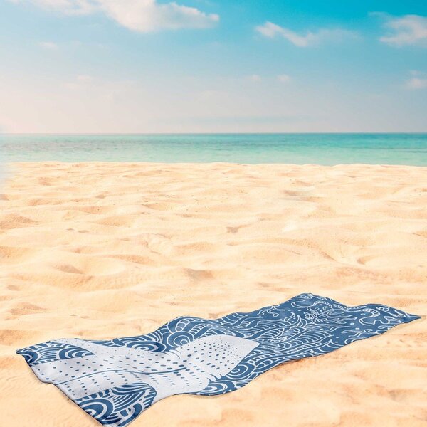 Plavi ručnik za plažu 90x180 cm Shark - DecoKing