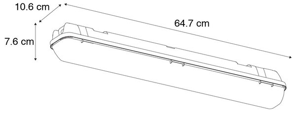 TL svjetiljka siva s LED-om 15W 2250 lm 4000K IP65 - Base