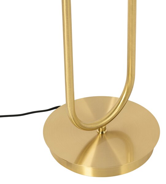 Podna lampa u stilu art deco zlatna sa staklom 2 svjetla - Laura