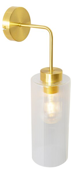 Zidna svjetiljka u stilu Art Deco zlatna sa staklom - Laura