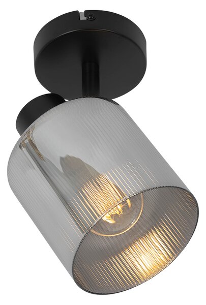 Stropni reflektor u stilu art deco crni s dimnim staklom, podesiv - Laura