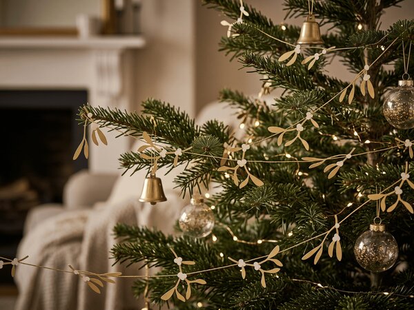 Božićna girlanda GOLD MISTLETOE 5 m, zlatna