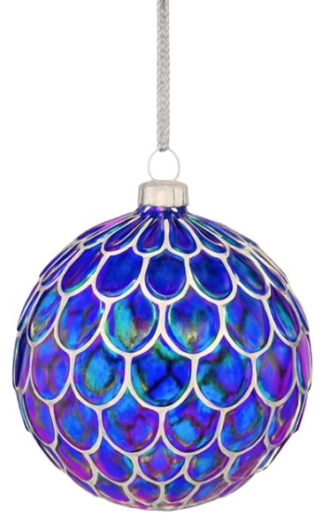 Stakleni božićni ukras ENCHANTED 10 cm, plava