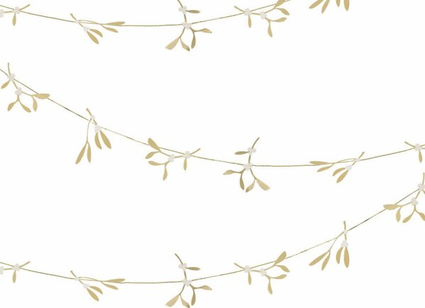 Božićna girlanda GOLD MISTLETOE 5 m, zlatna