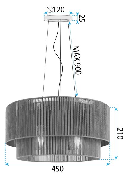 Lampa Viseća APP1837-1CP NATURE BLACK