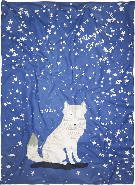 Svjetlucava pamučna posteljina za dječji krevet MAGIC STARS plava Dimenzije posteljine: 40 x 60 cm | 100 x 135 cm