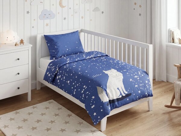 Svjetlucava pamučna posteljina za dječji krevet MAGIC STARS plava Dimenzije posteljine: 40 x 60 cm | 100 x 135 cm
