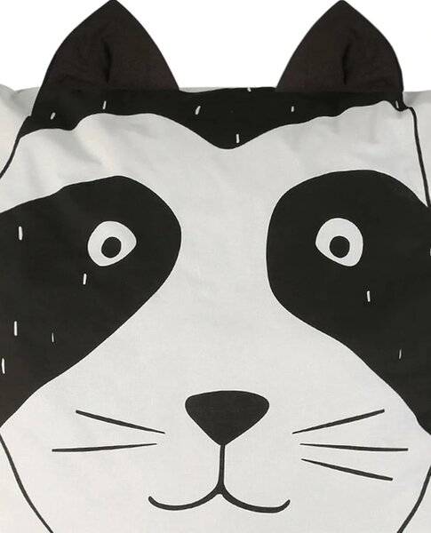 Pamučna posteljina za dječji krevetić RACCOON crno-bijela Dimenzije posteljine: 40 x 60 cm | 100 x 135 cm