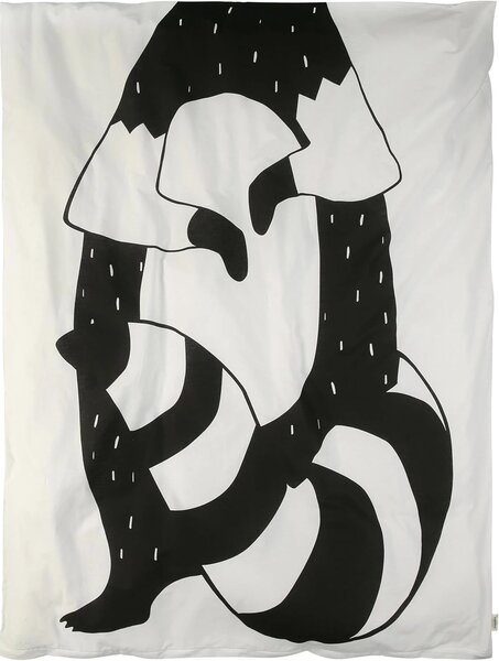Pamučna posteljina za dječji krevetić RACCOON crno-bijela Dimenzije posteljine: 40 x 60 cm | 100 x 135 cm