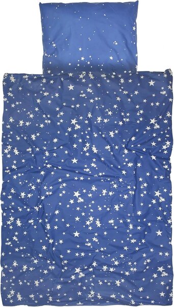 Svjetlucava pamučna posteljina za dječji krevet MAGIC STARS plava Dimenzije posteljine: 40 x 60 cm | 100 x 135 cm