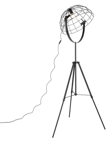 Industrijska podna lampa s tronošcem crna 50 cm podesiva - Hanze