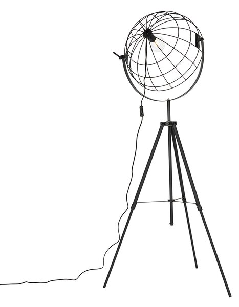 Industrijska podna lampa s tronošcem crna 50 cm podesiva - Hanze