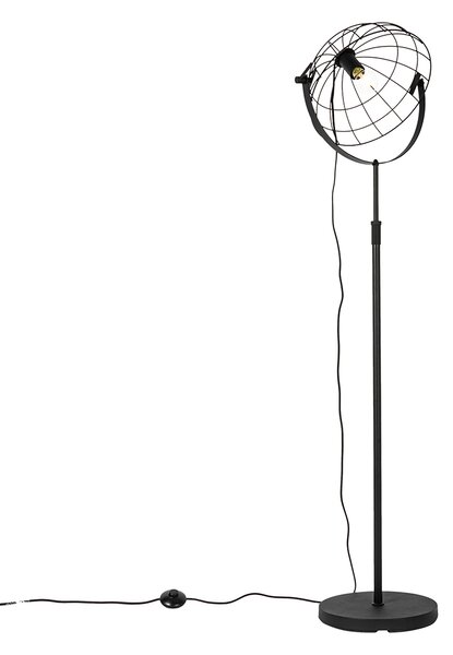 Industrijska podna lampa crna 35 cm podesiva - Hanze