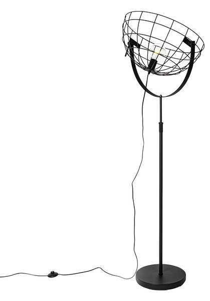 Industrijska podna svjetiljka crna 50 cm podesive visine - Hanze