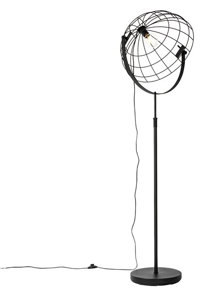 Industrijska podna svjetiljka crna 50 cm podesive visine - Hanze