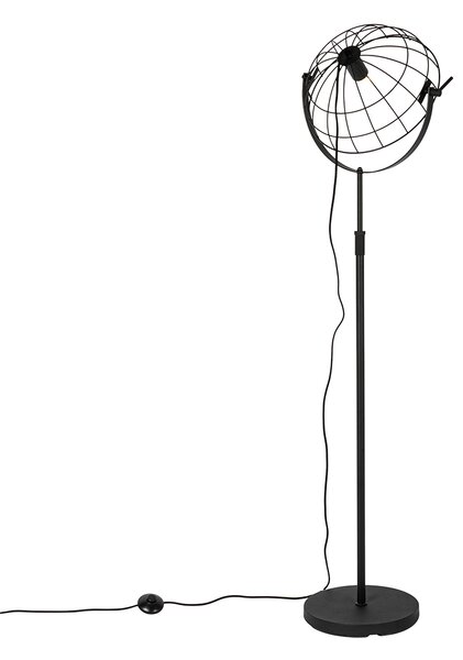 Industrijska podna lampa crna 35 cm podesiva - Hanze