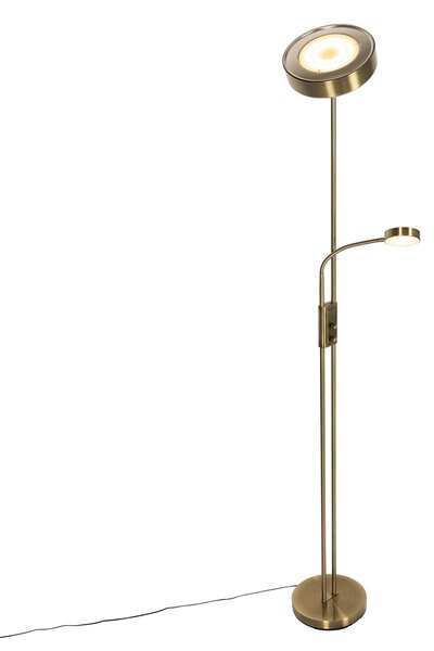 Podna lampa brončana uključujući LED i prigušivač s lampom za čitanje - Kelso