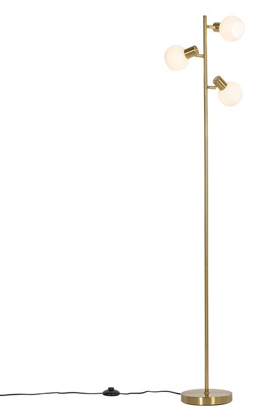 Podna lampa zlatna s opalskim staklom 3-svjetla podesiva - Anouk