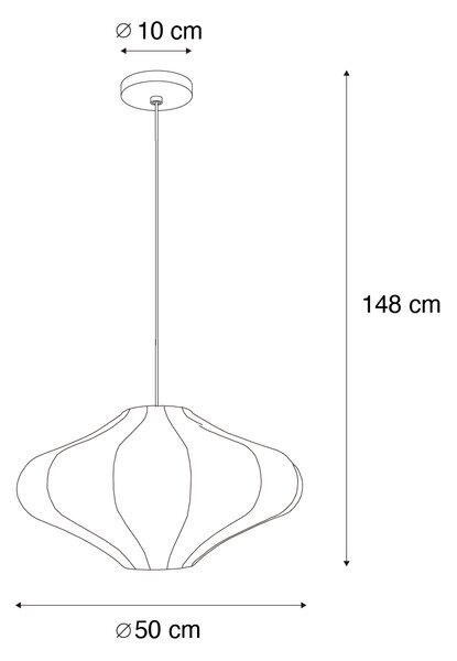 Dizajnerska Viseća Svjetiljka Bijela Svila 50 cm - Plu