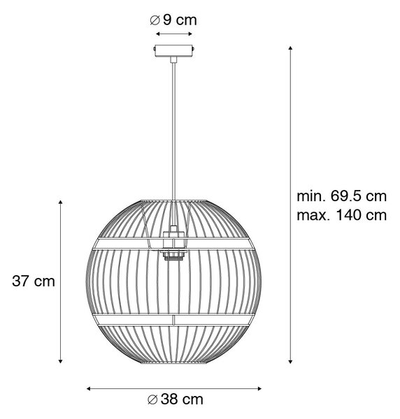 Moderna viseća svjetiljka crna 38 cm - Sphaera