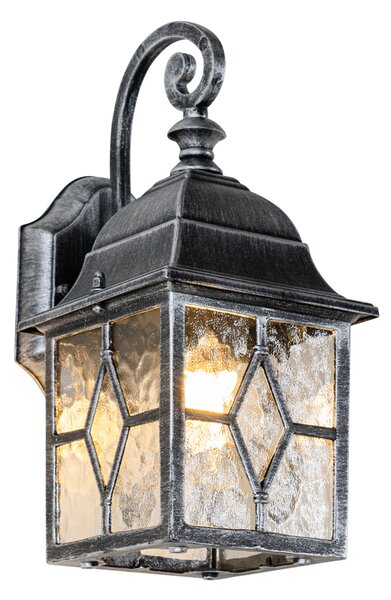 Romantična vanjska zidna lampa u starinskom srebrnom izdanju - London