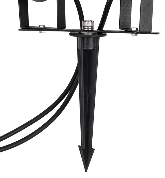 Moderna vrtna reflektorska svjetiljka crna uklj. kabel i utikač 150 cm 2-svjetla IP65 - Basic