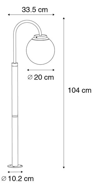 Moderna svjetiljka crna s plastikom 104 cm IP44 - Sfera