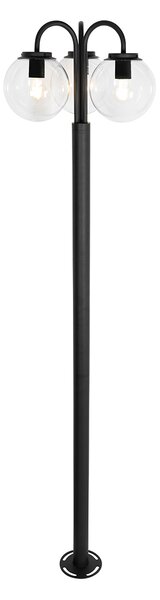 Lampion crni s plastikom 200 cm 3-svjetla IP44 - Sfera
