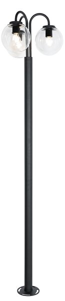 Lampion crni s plastikom 200 cm 3-svjetla IP44 - Sfera