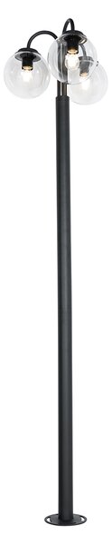 Lampion crni s plastikom 200 cm 3-svjetla IP44 - Sfera