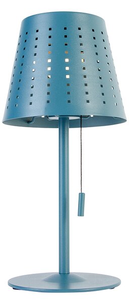 Set od 2 stolne lampe plave uključujući LED 3-stupanjska prigušivača, punjive i solarne - Ferre