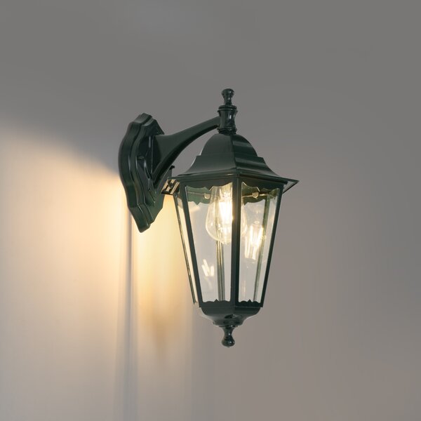 Klasična vanjska zidna lampa tamno zelena IP44 - New Orleans down