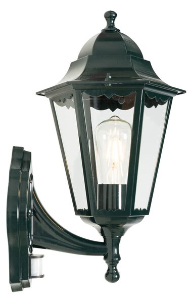 Vanjska zidna lampa tamno zelena sa senzorom pokreta IP44 - New Orleans up