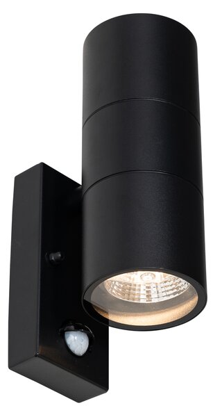 Vanjska zidna svjetiljka crna 2-light AR70 sa senzorom pokreta - Duo