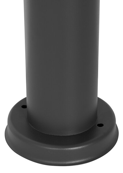 Moderna vanjska stupasta svjetiljka tamno siva s opalnim staklom 110 cm IP44 - Rox