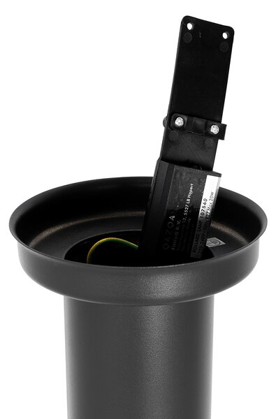 Moderna vanjska stupasta svjetiljka tamno siva s opalnim staklom 110 cm IP44 - Rox