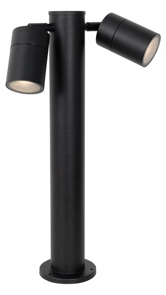 Stojeća vanjska lampa crna 45 cm IP44 podesiva 2-svjetla - Duo