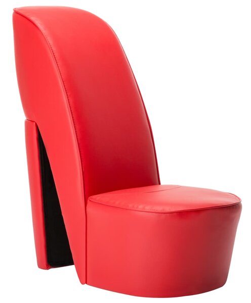 VidaXL Stolica u obliku visoke pete od umjetne kože crvena