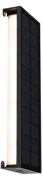 Vanjska zidna svjetiljka crna 30 cm s LED 4-stupanjska prigušivač s solarnom funkcijom - Serena