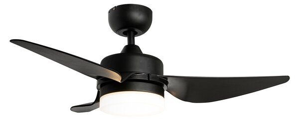Stropni ventilator crni 86,7 cm uklj. LED s mogućnošću prigušivanja s daljinskim upravljačem - Yuki