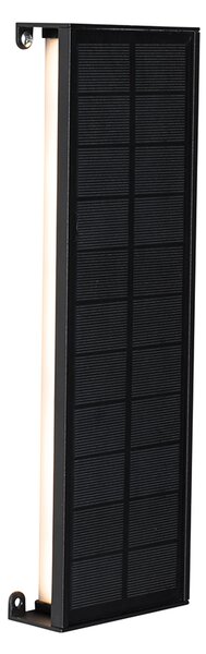 Vanjska zidna svjetiljka crna 30 cm s LED 4-stupanjska prigušivač s solarnom funkcijom - Serena