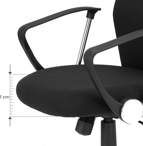 Uredska stolica, Ergonomska okretna stolica, 63 x (110-120) x 63 cm, crna