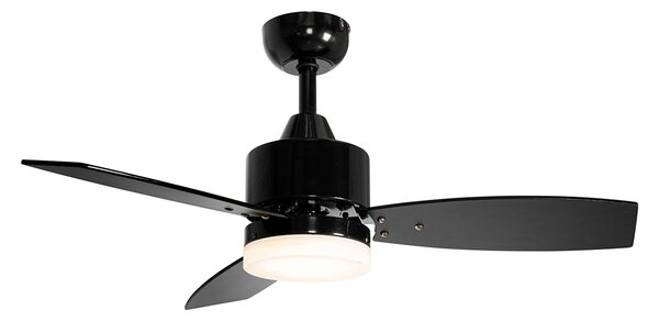 Vanjski stropni ventilator crni 91,3 cm uklj. LED prigušiva s daljinskim upravljačem IP44 - Toledo