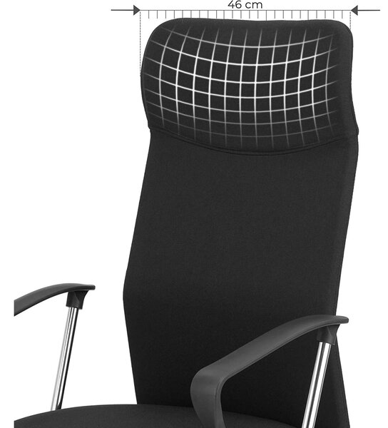 Uredska stolica, Ergonomska okretna stolica, 63 x (110-120) x 63 cm, crna