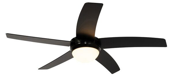 Pametni stropni ventilator crni s uzorkom drveta 132 cm uklj. LED prigušiv s daljinskim upravljačem - Cool